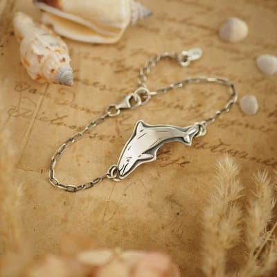 Delfin mini - srebrna bransoletka