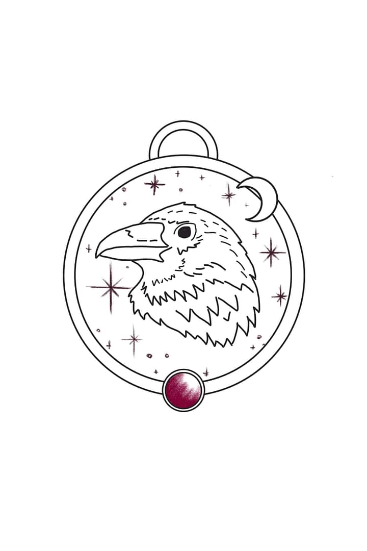 KRUPKOWSKA.COM Kruk <strong>wisiorek</strong> 2 kruk z granatem - srebrny naszyjnik